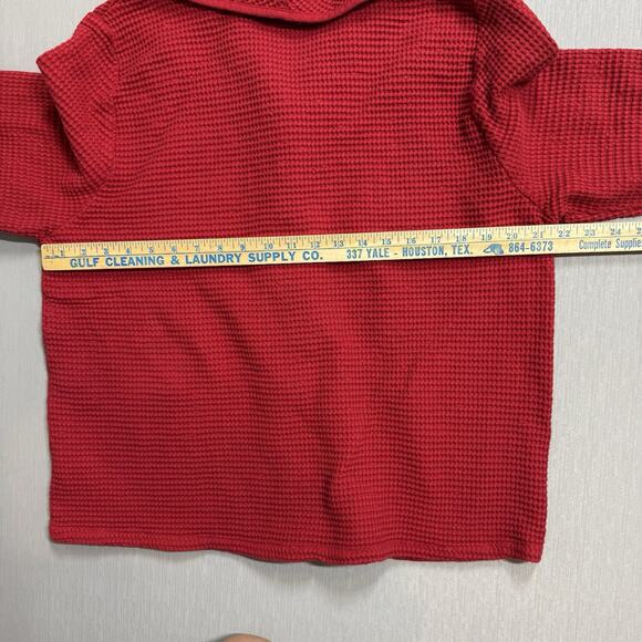 FOCUS Casual Life XL Waffle Knit Cotton Art-to-Wear Funky Red Jacket Tunic Top - Picture 6 of 8